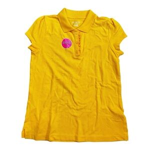 Place Yellow Polo Shirt Vibrant Knit Short Sleeves